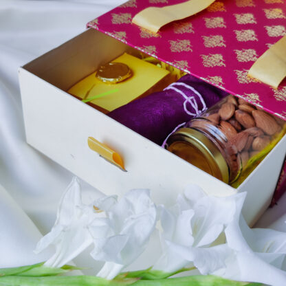Maroon Golden Hamper Box - Image 6